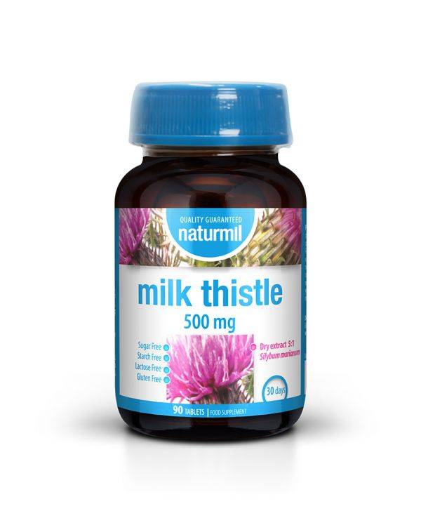 Milk Thistle - Extract De Armurariu Pentru Ficat, 500mg 90tbl - Naturmil