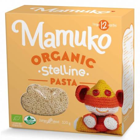 Paste in forma de stelute, pentru copii, din grau dur eco-bio 320g Mamuko