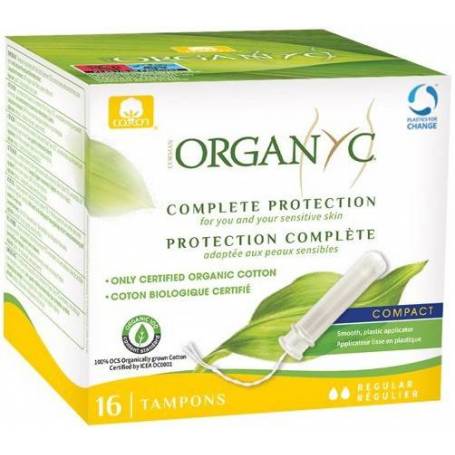 Tampoane REGULAR din bumbac organic, cu aplicator, 16 buc, Corman Organyc