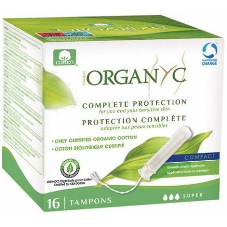 Tampoane SUPER din bumbac organic, cu aplicator, 16 buc, Corman Organyc