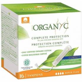 Tampoane SUPER PLUS din bumbac organic, cu aplicator, 16 buc, Corman Organyc