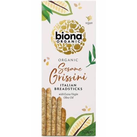 Grisine cu susan si ulei de masline, eco-bio, 125g Biona