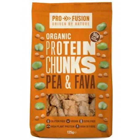 Proteina vegetala texturata din mazare si fava, bucati mari, 125g Profusion