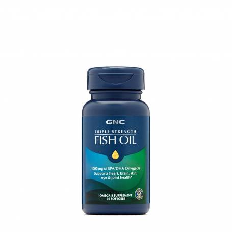Triple Strenght Omega 3 Fish Oil, Ulei de Peste cu Epa Si Dha, 30 Cps, GNC