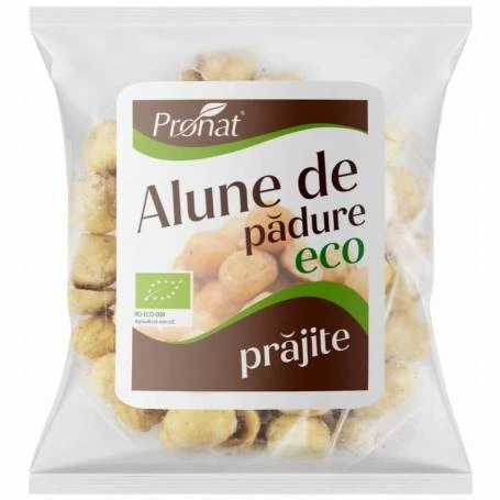 Alune de padure prajite, nesarate Eco-Bio 50g - Pronat