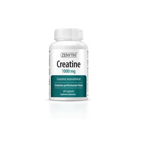 Creatine monohidrat - performanta fizica, 1000 mg, 60 capsule, Zenyth