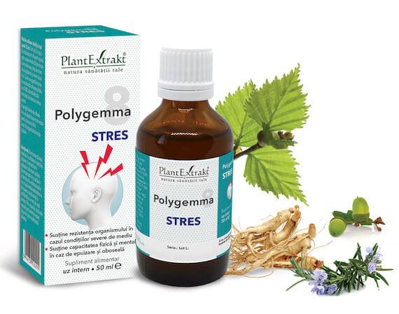 Polygemma 8 - Astenie psiho fizica si memorie 50ml Plantextrakt