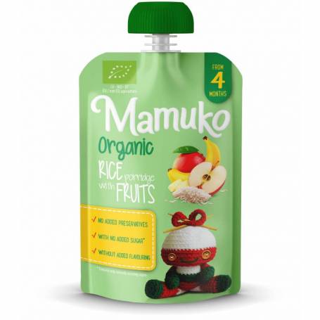 Porridge de orez cu fructe, eco-bio 100g Mamuko