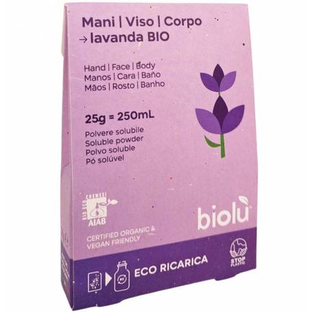 Sapun lichid cu lavanda, eco-bio, pudra 25g, eco-refill, Biolu