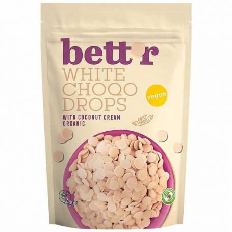 Choco drops White, fulgi de ciocolata alba, eco-bio 200g Bettr