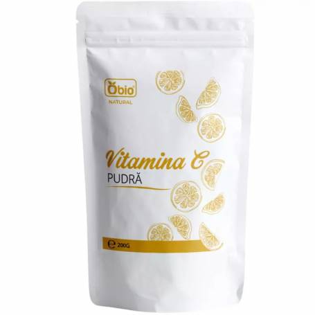 Vitamina C, acid L-ascorbic, pudra 200g Obio