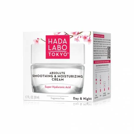Crema intensiv hidratanta de zi si noapte pentru netezirea pielii cu acid super hialuronic, 50 ml, Hada Labo Tokyo