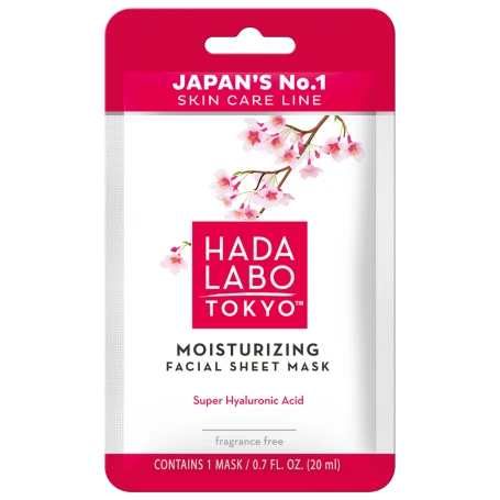 Moisturizing Sheet Mask - Masca faciala hidratanta cu Acid Super Hyaluronic, fara parfum, 20 ml, Hada Labo Tokyo