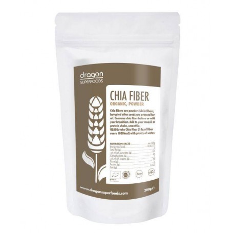 Chia fibre pudra raw eco-bio 200g - Dragon Superfoods