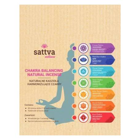 Set betisoare parfumate 7 Chakre, 49 buc - Sattva Ayurveda