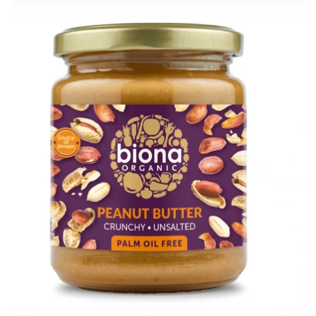Unt de arahide crunchy fara sare eco-bio 250g - Biona