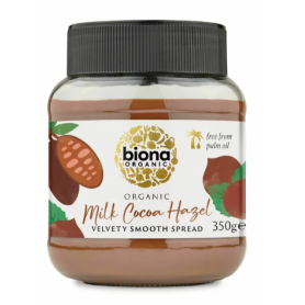 Crema de ciocolata cu lapte si alune de padure, eco-bio, 350g - Biona