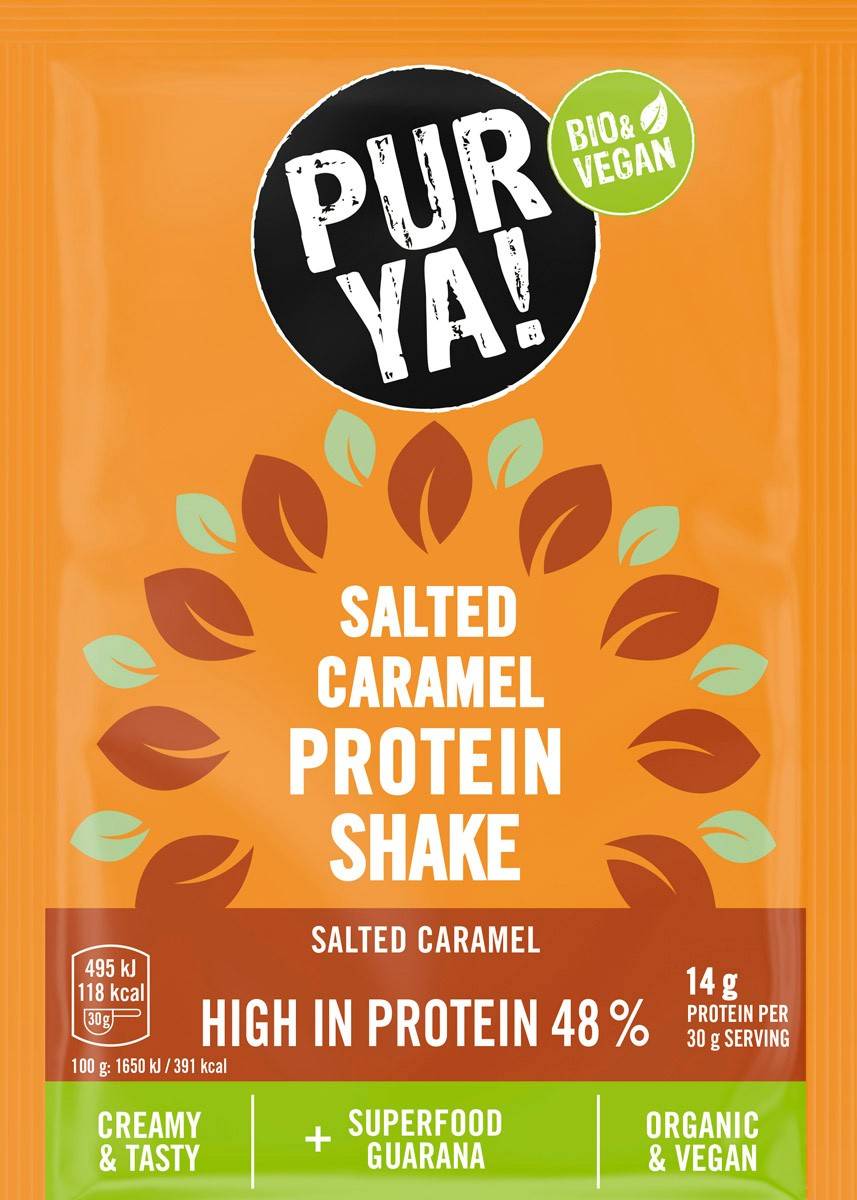 Pulbere Pentru Shake Proteic Cu Caramel Sarat, 48% Proteina, Bio,30g Pur Ya