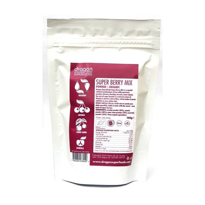 Super berry mix raw eco-bio 160g - Dragon Superfoods
