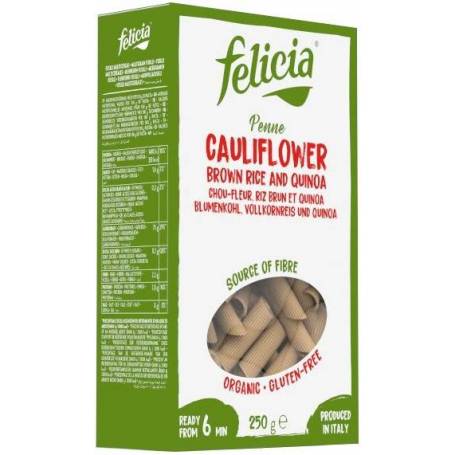 Penne din orez brun si quinoa, cu conopida,eco-bio, 250g Felicia