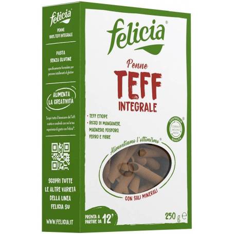 Penne din faina integrala de Teff Fara Gluten 250g Felicia