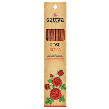 Betisoare parfumate naturale cu Trandafir, 15buc - Sattva Ayurveda