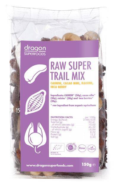 Raw superfood trail mix eco-bio 150g - dragon superfoods