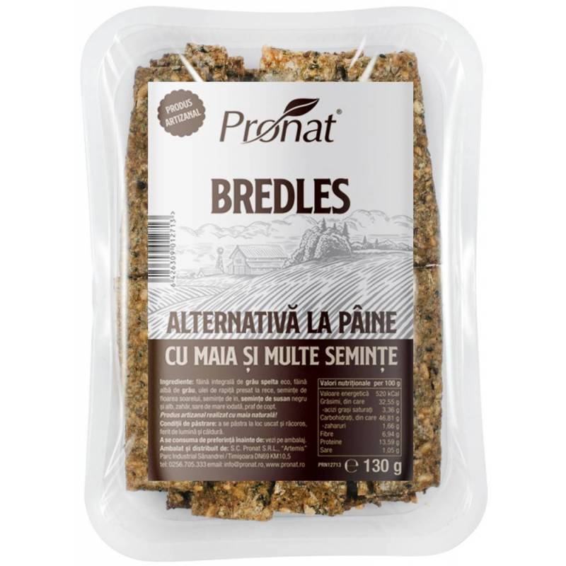 Bredles alternativa la paine cu maia si multe seminte, 130 g, Pronat
