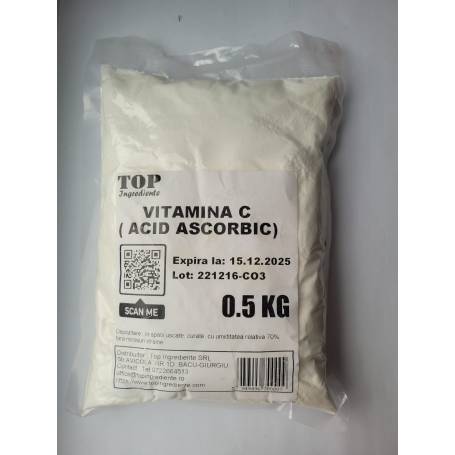 Vitamina C pulbere, 500g - Top Ingrediente