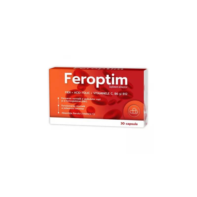 Feroptim cu aroma de ciocolata, 30 capsule masticabile, Zdrovit