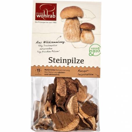 Ciuperci Hribi deshidratati, fara gluten si lactoza, eco - bio, 20 g, Wohlrab