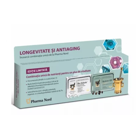 Pachet BIO-ACTIVE Q10 GOLD 100MG, 30CPS + BIO-SELENIU, 30CPR - PHARMA NORD
