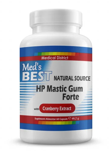 HP Mastic Gum Forte cu Cranberry Extract 500 mg, 60 cps - MED\'S BEST