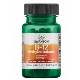 Vitamin B12 Methylcobalamin 2500 mcg, 60 tablete - Swanson