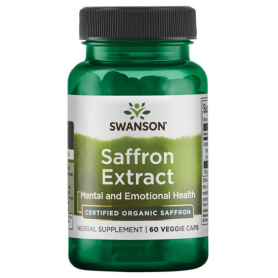 Saffron Extract 2% Safranal Certificat Organic, 30mg, 60 cps - Swanson