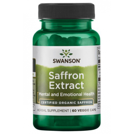 Saffron Extract 2% Safranal Certificat Organic, 30mg, 60 cps - Swanson