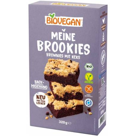 Mix pentru Brookies, Brownies cu biscuiti, eco-bio, 320 g, Biovegan