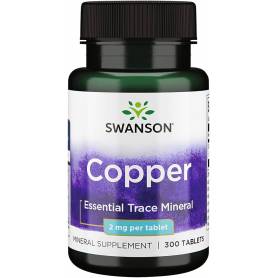Chelated Copper, Cupru Chelat, 2 mg, 300 tablete, Swanson