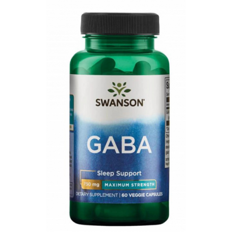 Maximum Strength GABA 750 mg, 60 capsule - Swanson