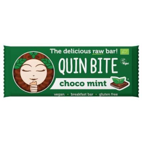 Baton cu ciocolata si menta raw eco-bio 30g - Quin Bite