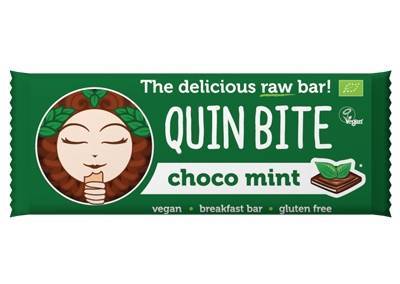 Baton cu ciocolata si menta raw eco-bio 30g - Quin Bite