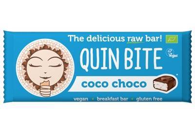 Baton cu cocos si ciocolata raw eco-bio 30g - quin bite