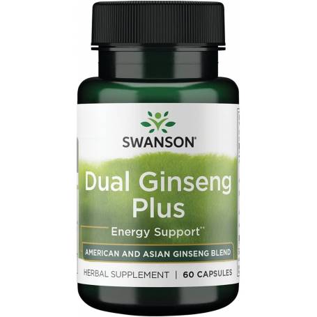 Dual Ginseng Plus, Complex American Extract Standardizat 5%, 60 capsule, Swanson