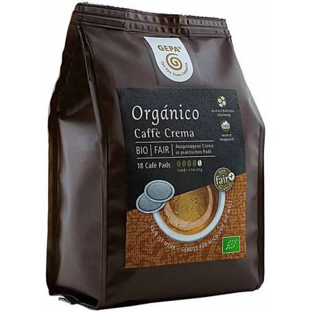 Cafea Organico, Caffe crema, 18 paduri a 7 g, 12 6g, Gepa