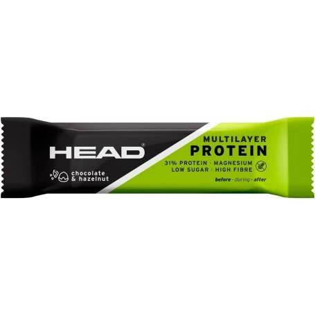 Baton proteic Fara gluten cu ciocolata si alune de padure 55g - Head multilayer