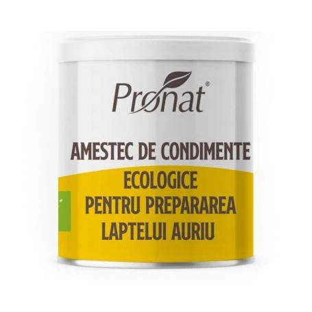 Amestec de condimente bio pentru prepararea Laptelui Auriu, 100g - Pronat