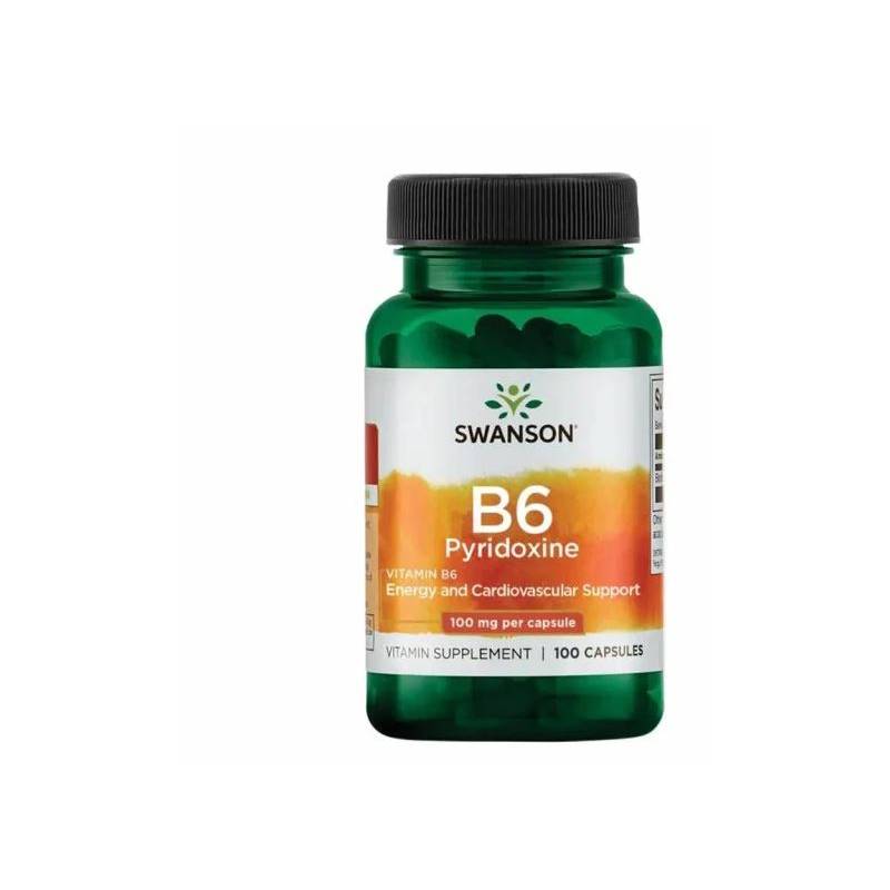 Vitamin B6 Pyridoxine (Piridoxina) 100mg, 100 cps - Swanson
