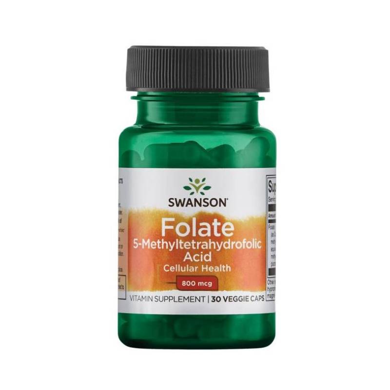 Folat 800 mcg (acid 5-metiltetrahidrofolic) 30 capsule - Swanson