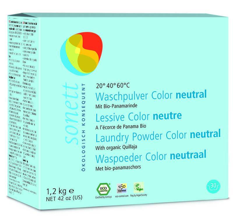 Detergent ecologic praf pt. rufe colorate, neutru 1.2k - sonett