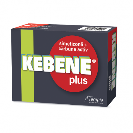Kebene Plus cu simeticona si carbune activ, 20 comprimate, Terapia